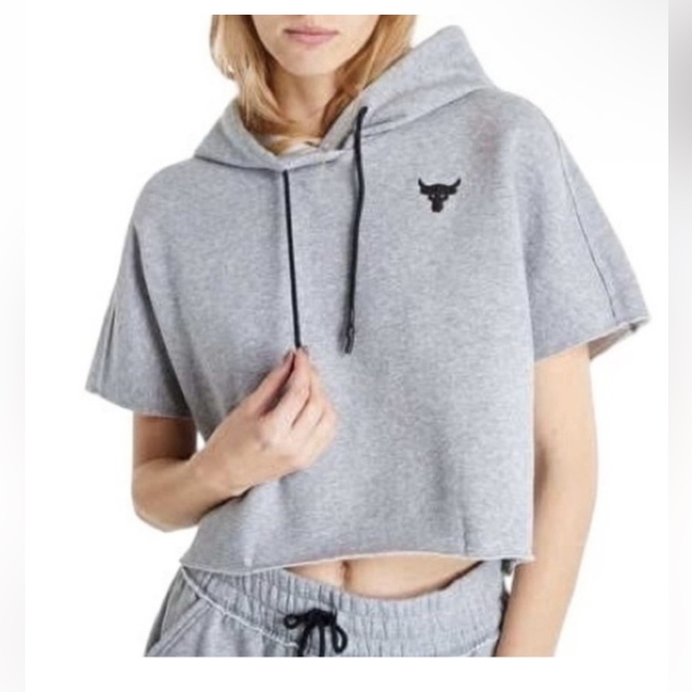 Under Armour Heather Gray Hoodie with Bull Emblem
